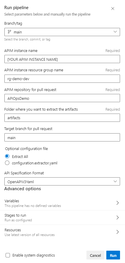 azure-apiops-tutorial-run-extractor-pipeline